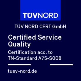TÜV Certified service quality