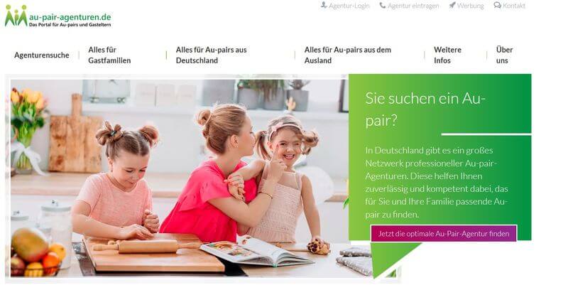 Das renommierte Portal au-pair-agenturen.de im neuen Webdesign